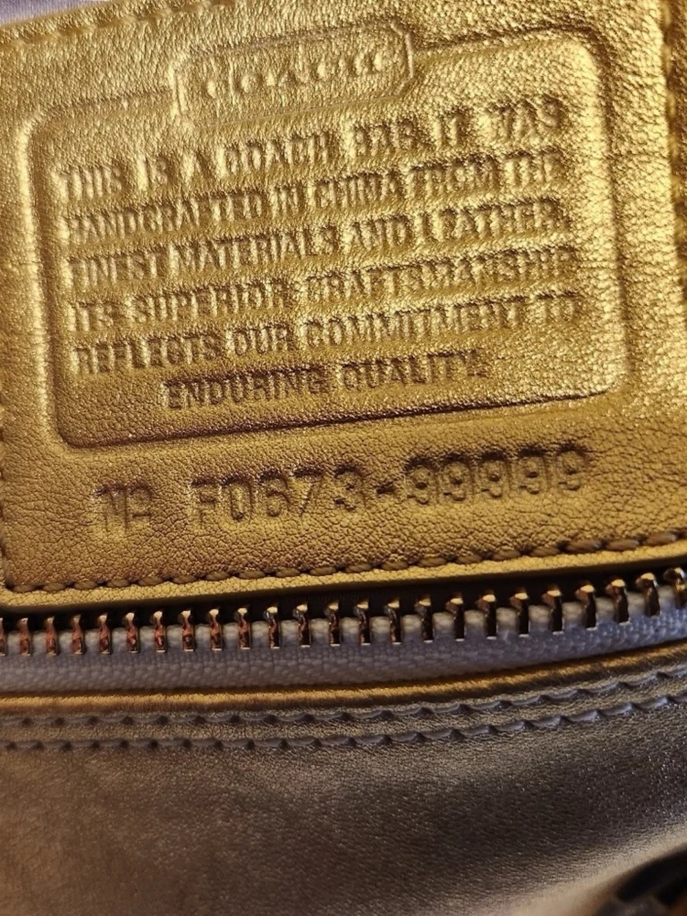 Coach 2010 Ashley Floral Iris Canvas and Metallic Gold Leather Satchel NWOT - Picture 4 of 7
